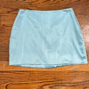 Danielle Guizio Blue Satin Mini Skirt